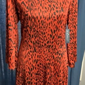 Scarlett Women's Orange Leopard Print Dress